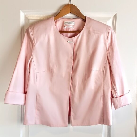 St. Emile Pink Cotton Short Collarless Blazer - Picture 1 of 7
